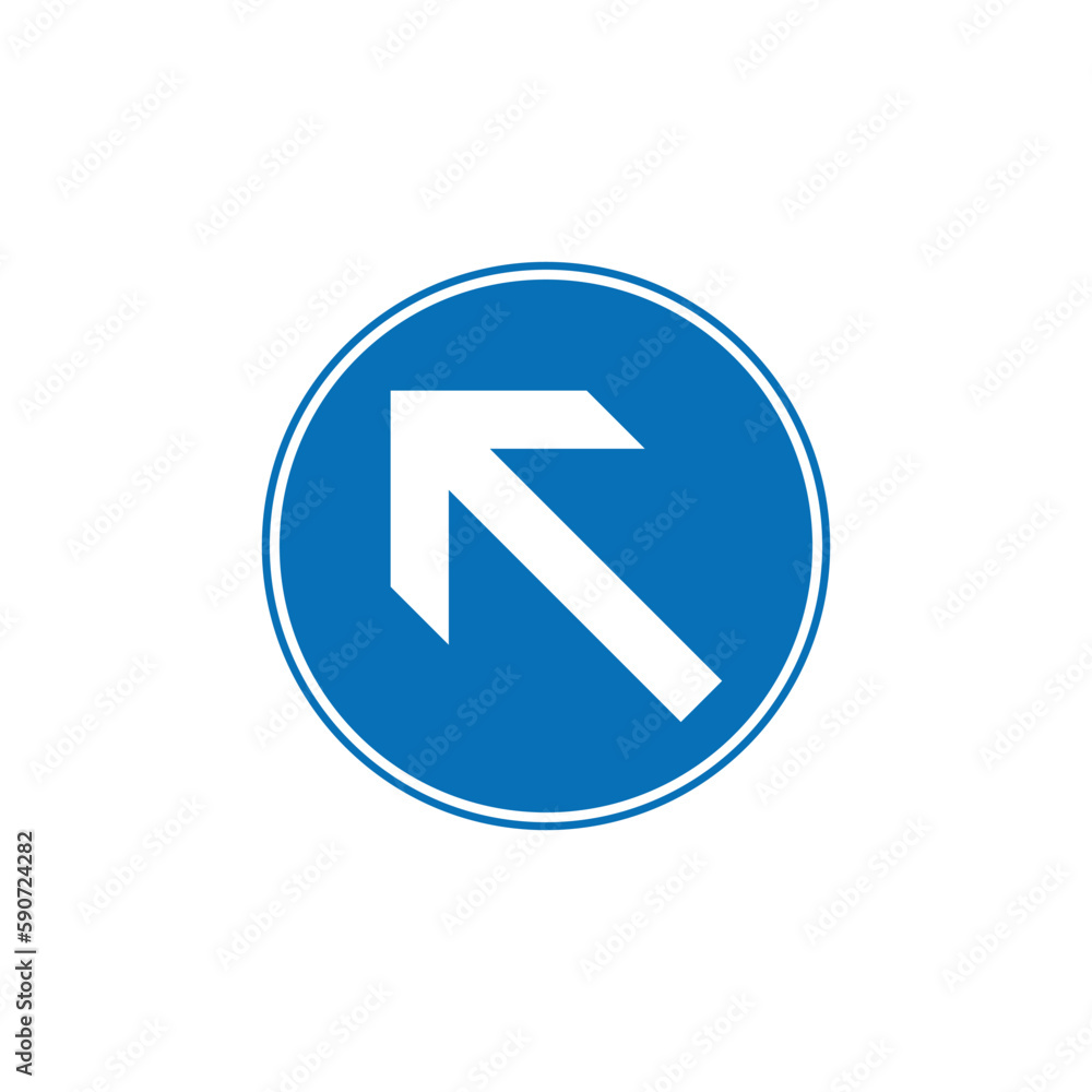 Circle Blue Mandatory, Regulatory Road Sign Vector Template Circle Blue Mandatory, Regulatory Road Sign Vector Template