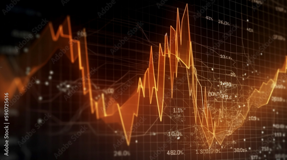 Fototapeta premium Forex concept stock exchang and trader. Financial market business with graph chart analysis. ai generative.