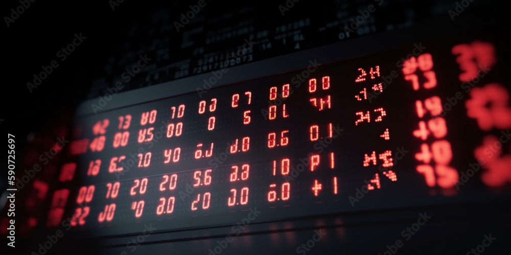 Financial Meltdown: Stock Ticker with Cryptic Symbols and System Failure Financial Meltdown: Stock Ticker with Cryptic Symbols and System Failure
