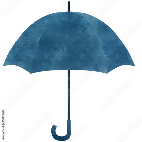 Opened navy blue umbrella clipart PNG