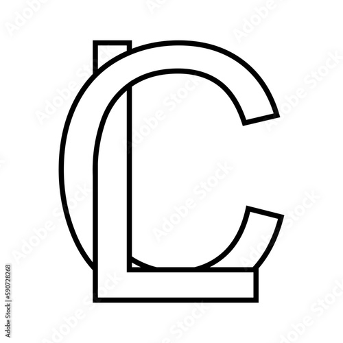 Logo sign lc cl icon double letters logotype c l