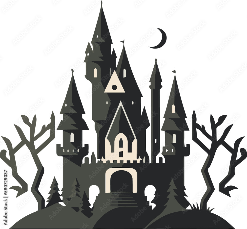 Fantasy castle vector. Single vector for edit