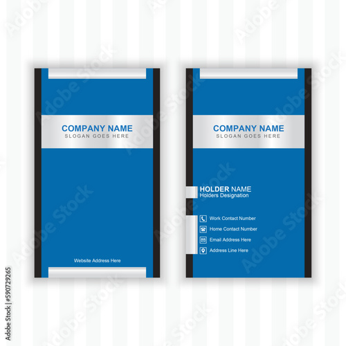 Elegant corporate business card design with vertical layout and modern and unique design with attractive colors.