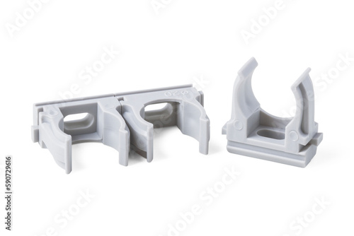 Plastic clips for laying pipes