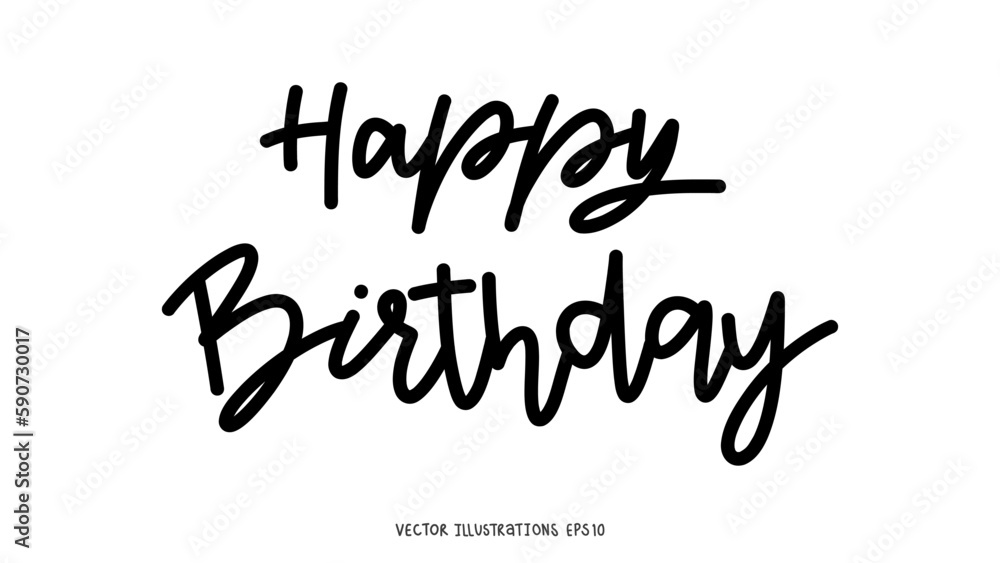 Happy Birthday hand drawn elements , flat Modern design isolated on white background ,Vector illustration EPS 10 Happy Birthday hand drawn elements , flat Modern design isolated on white background ,Vector illustration EPS 10