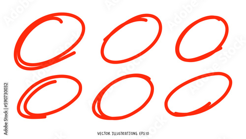 handwritten circle symbol ,hand drawn elements , flat Modern design isolated on white background ,Vector illustration EPS 10