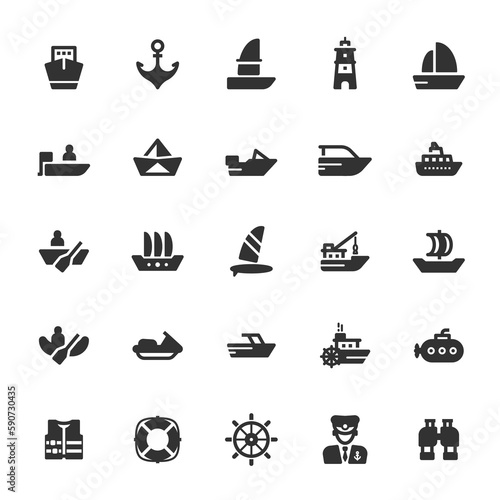 Icon set - boat and ship