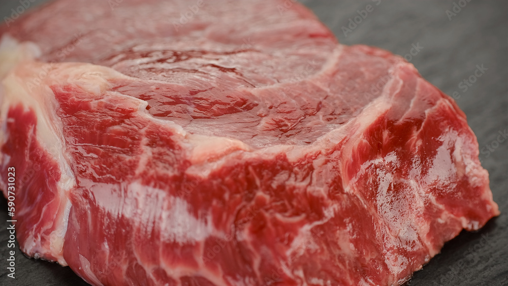 Fresh raw beef steak close up Fresh raw beef steak close up