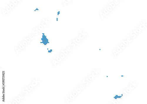 An abstract representation of The Bahamas, vector The Bahamas map made using a mosaic of blue dots with shadows. Illlustration suitable for digital editing and large size prints. 