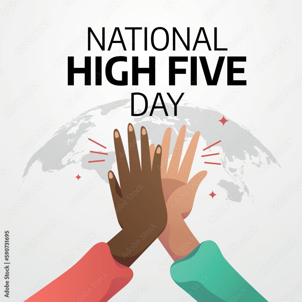 vector graphic of national high five day good for national high five