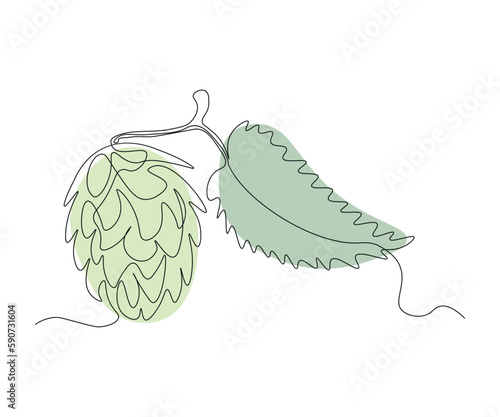 abstract branch and cones hop Continuous drawing in one line