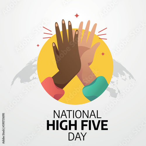 vector graphic of national high five day good for national high five day celebration. flat design. flyer design.flat illustration.