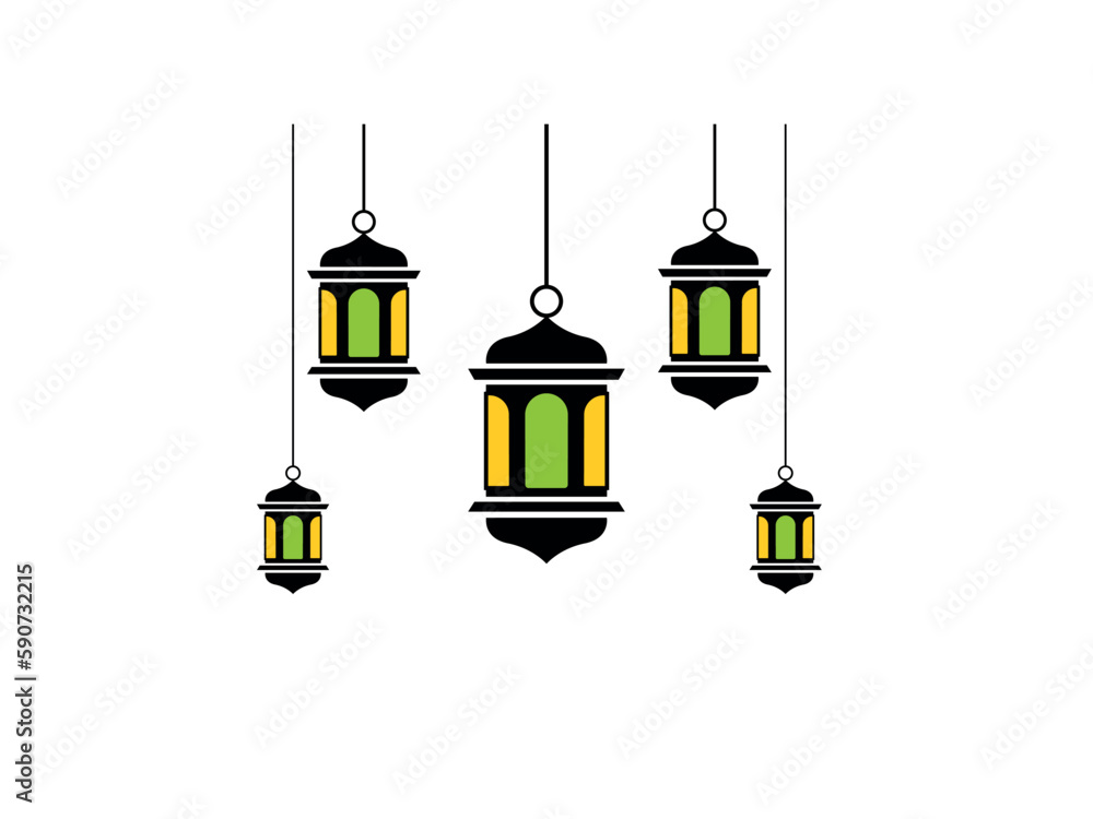 Lantern with colorful lights. Editable lantern. Ramadan Islamic design for designing. Vector clip art of lantern. Set of lamps Lantern with colorful lights. Editable lantern. Ramadan Islamic design for designing. Vector clip art of lantern. Set of lamps