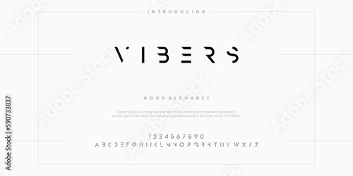 Modern abstract digital alphabet font. Minimal technology typography, Creative urban sport fashion futuristic font and with numbers. vector illustration