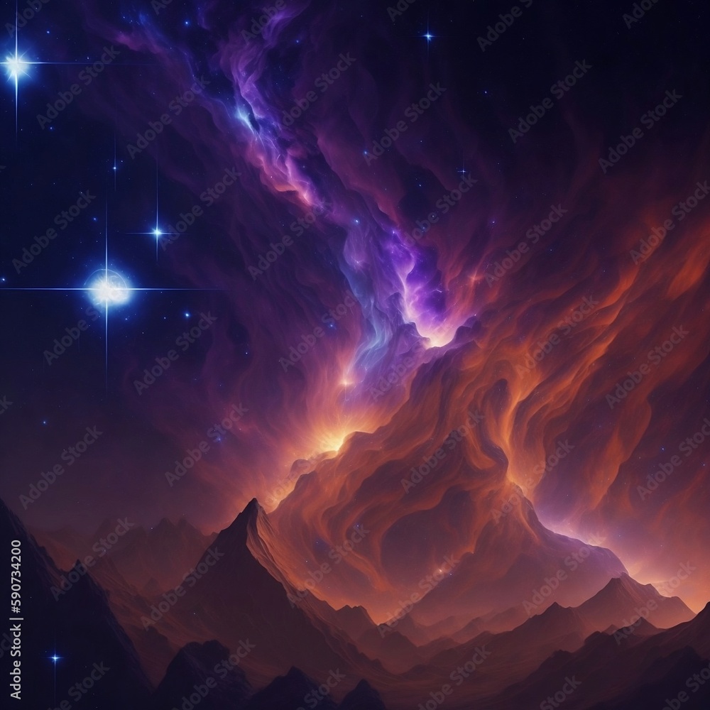 Breathtaking image of the nebula, created with generative ai.
