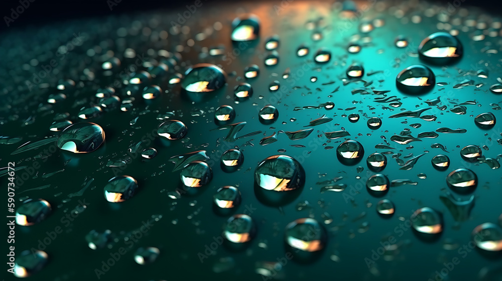 water drops on a surface, generative ai water drops on a surface, generative ai