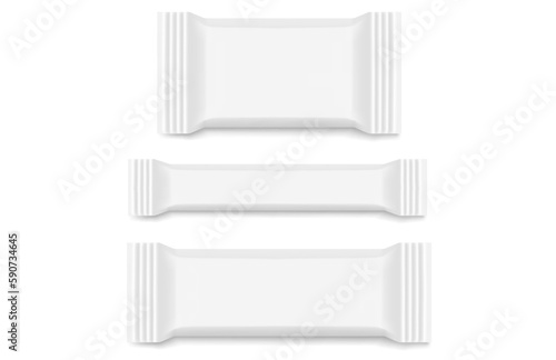 Blank white packaging mockup for cookies, chocolate, cava. Set of empty food packaging.
