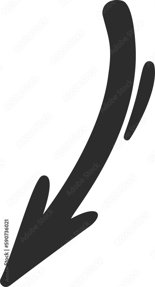 Obraz premium Doodle arrow. Hand drown lines and curve scribbles. Sketch of abstract pointer in different shape