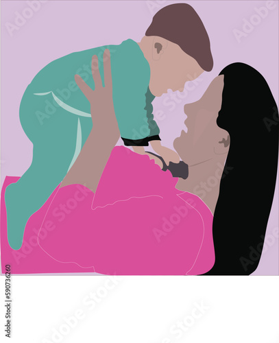 mother and baby  spending their quality time vector image