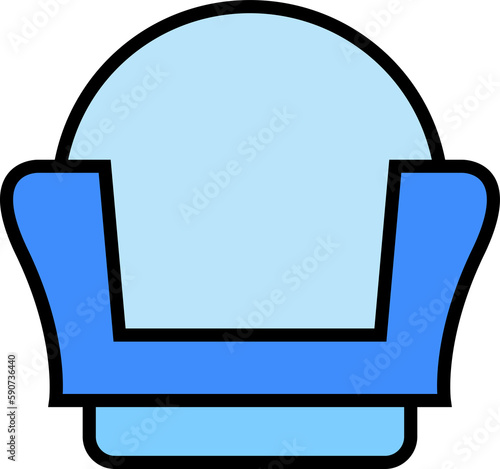 blue sofa icon illustration