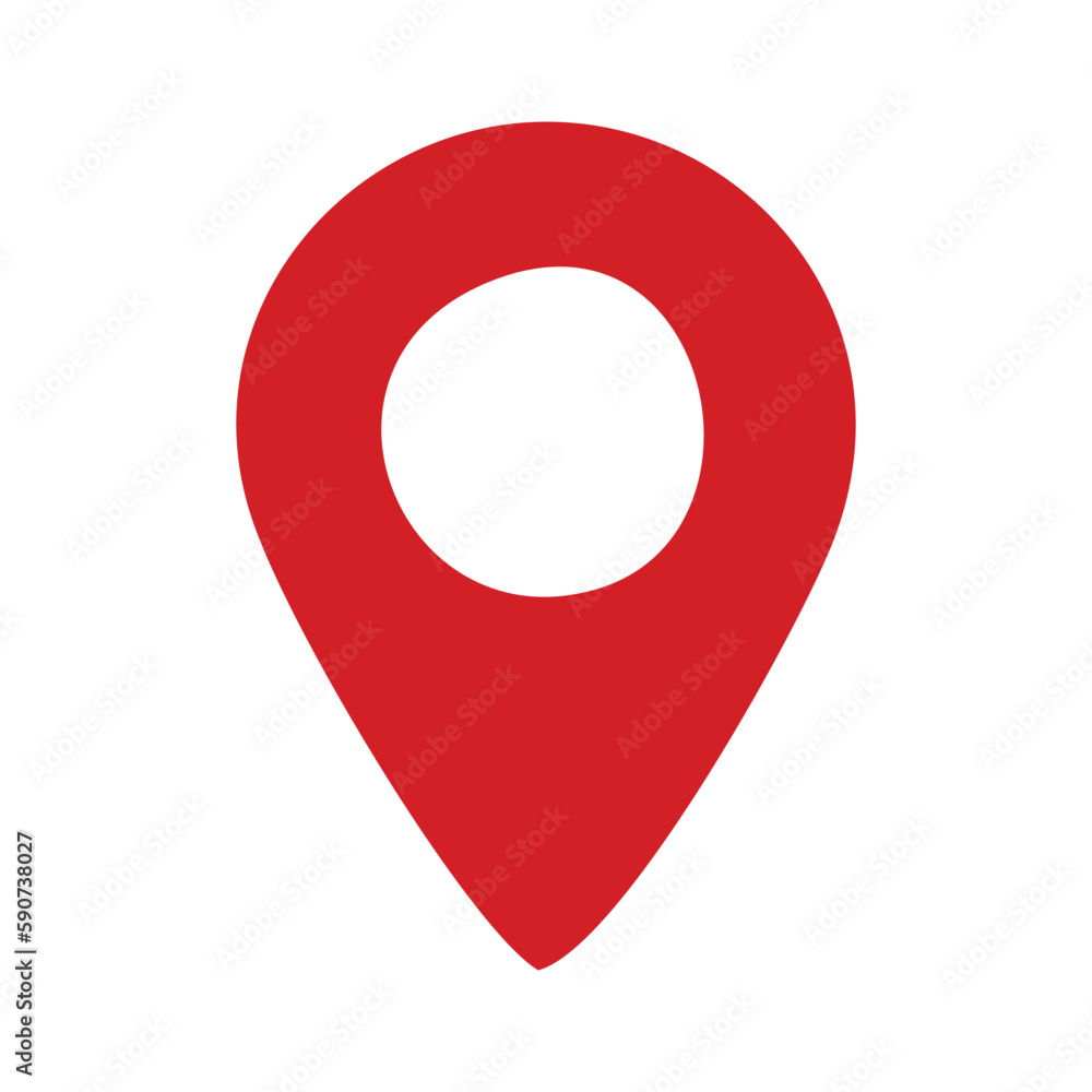 Red Map Marker Icon Isolated on White Background. Vector Illustration. The location marker is