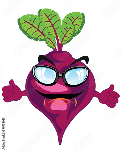 Vegetable beet cartoon on white background is insulated