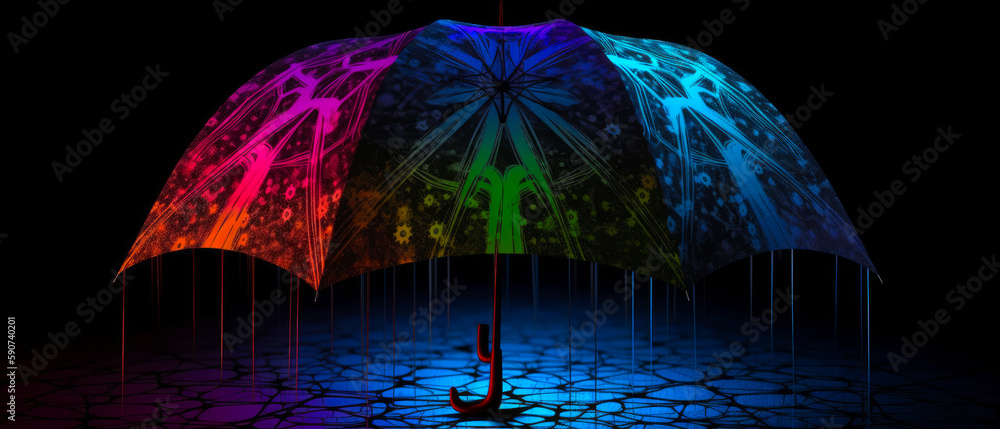 Generative AI Colorful Umbrella Abstract Background