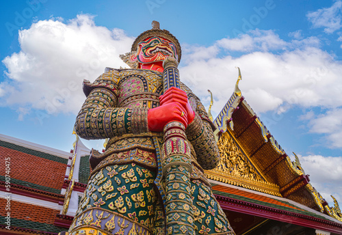 Giant statue at Thailand Grand palace and Wat phra kaew