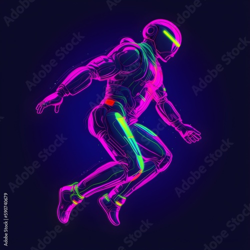 "Electric Dreams: A Neon Android in the Metaverse" / AI Generated Artwork