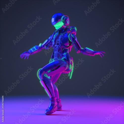 "Electric Dreams: A Neon Android in the Metaverse" / AI Generated Artwork © Christophe