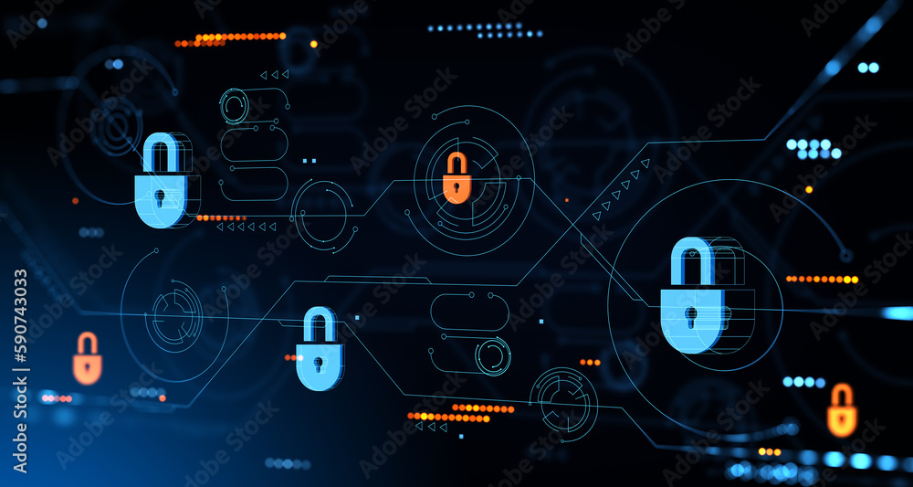 Cybersecurity hud hologram and lock circuit, privacy and protection