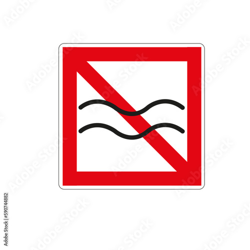 Panneau code de la navigation en eaux intérieures: 
Interdiction de créer des remous