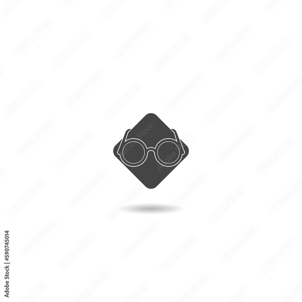 Eye glasses optic logo icon with shadow Eye glasses optic logo icon with shadow