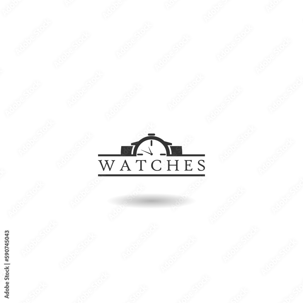 Obraz premium Creative Watches icon for web design with shadow