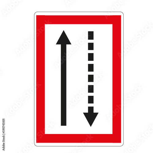 Panneau code de la navigation en eaux intérieures: 
Navigation obligatoire à babord