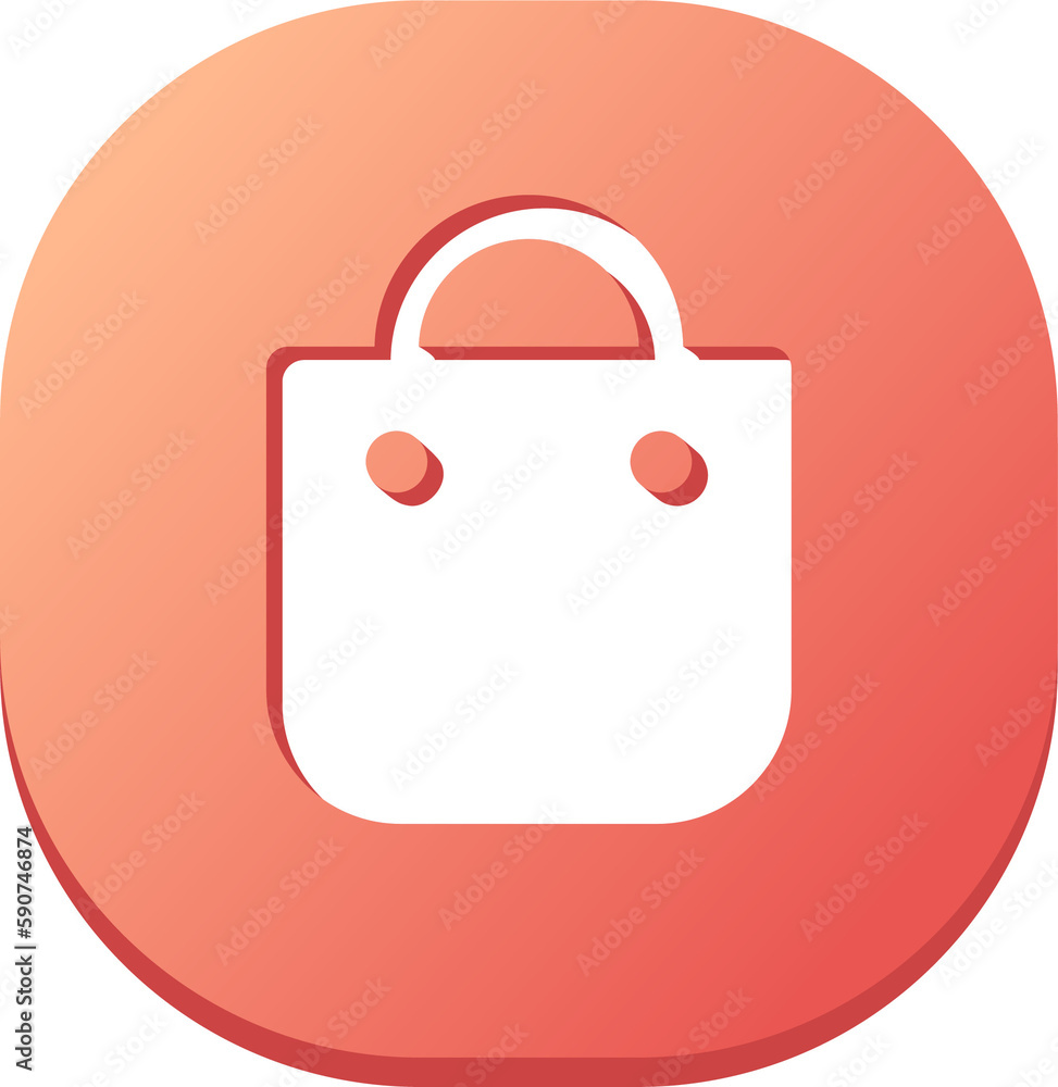Shoping bag icon in flat design style. Shop bag sign for web or commerce apps interface.
