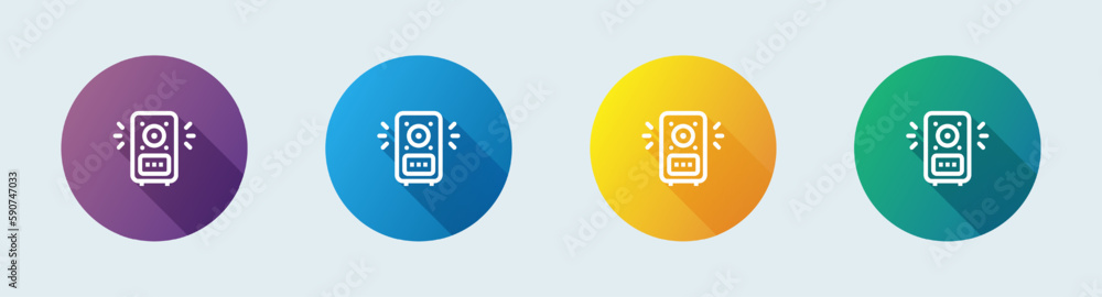 Speaker line icon in flat design style. Audio signs vector illustration Speaker line icon in flat design style. Audio signs vector illustration