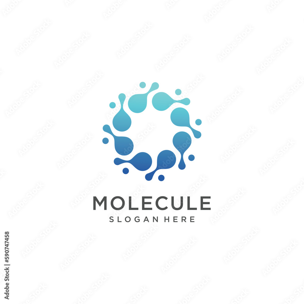 Obraz premium Molecule logo with technology concept