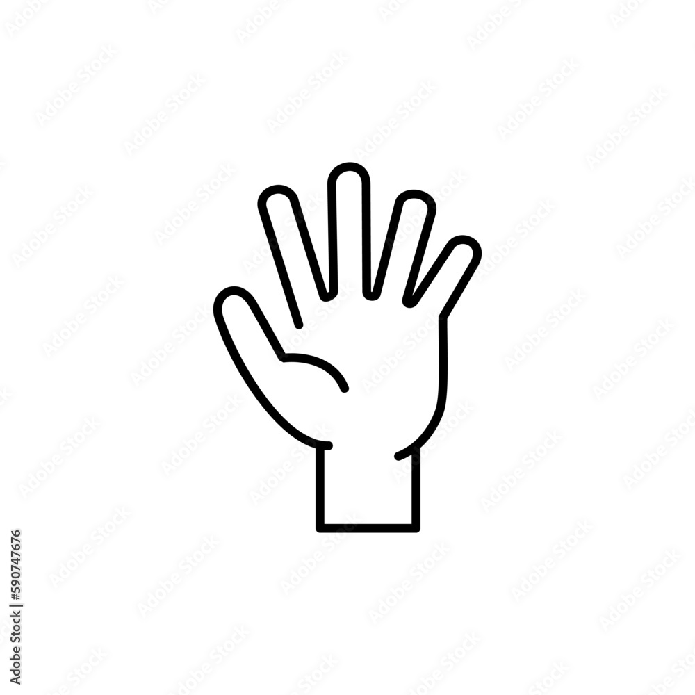 Hand gestures, vector illustration of icons of various hand signs thin lines