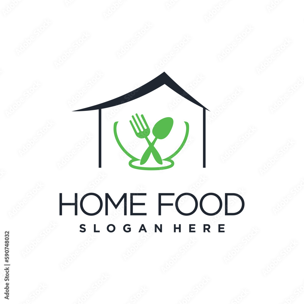 House logo design vector with food concept House logo design vector with food concept