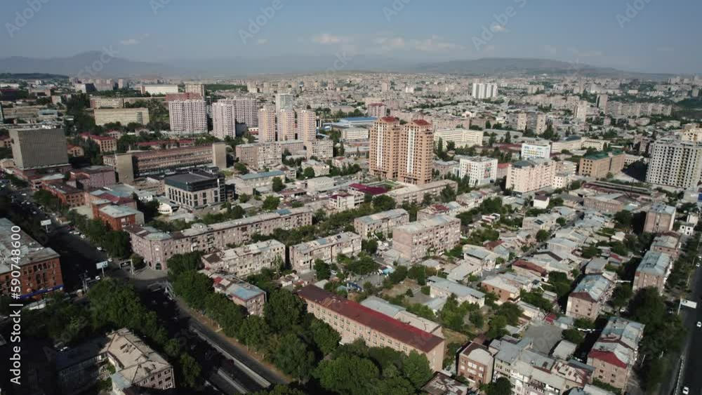Aerial drone panoramic view of Komitas Avenue in Yerevan, Armenia Aerial drone panoramic view of Komitas Avenue in Yerevan, Armenia