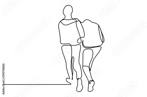 police officer catch the criminal walk line art