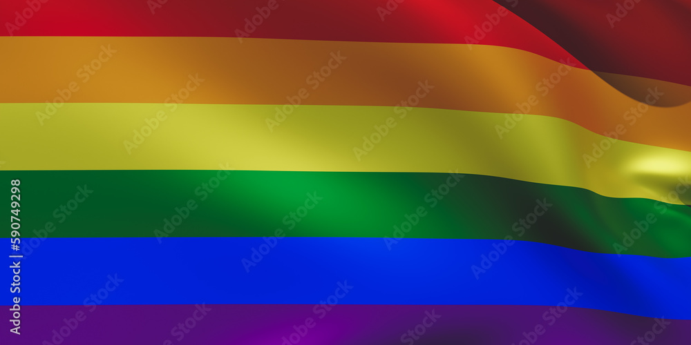 Lgbt rainbow flag waving. 3d render image Lgbt rainbow flag waving. 3d render image