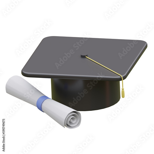 graduation,get a degree 3d icon element illustration