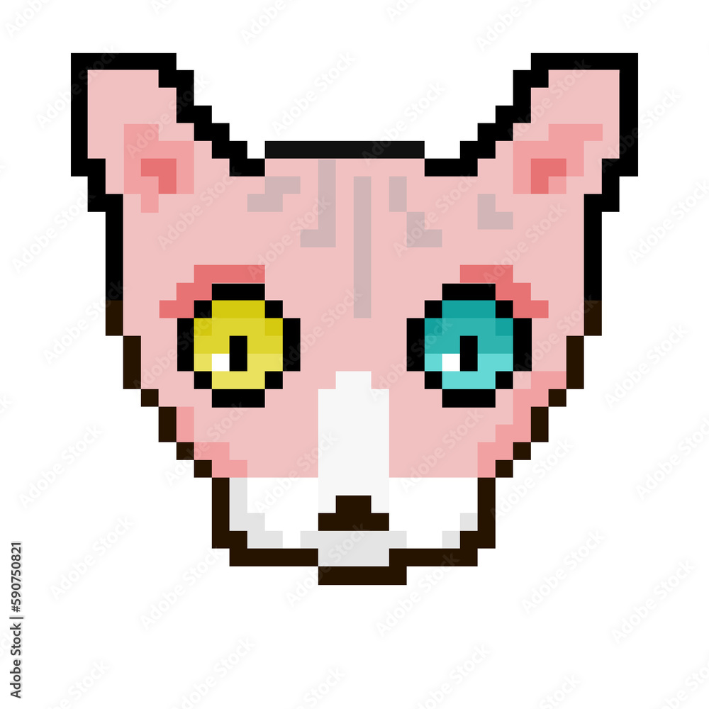 Obraz premium Sphynx pixel cat