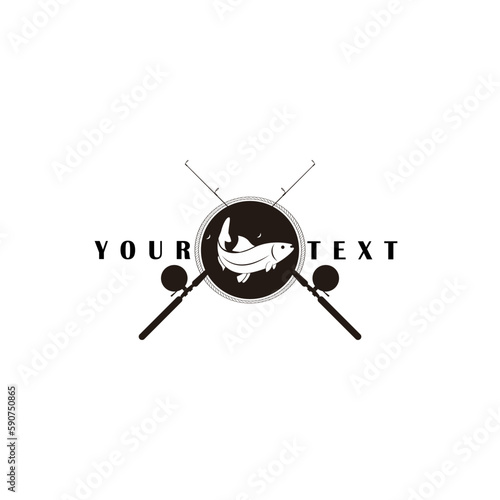 Vector fishing logo and illustration. Fishing sports, tournaments, tours and camp badges
