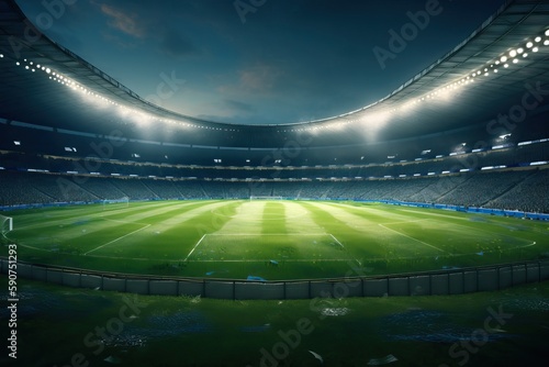 huge modern football stadium, generative ai © FrankBoston