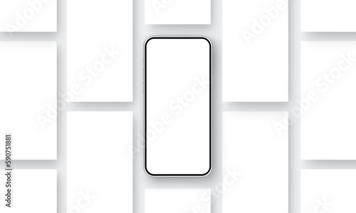 Smartphone Mockup with Blank App Screens. Showcase Apps Interfaces. Vector Illustration