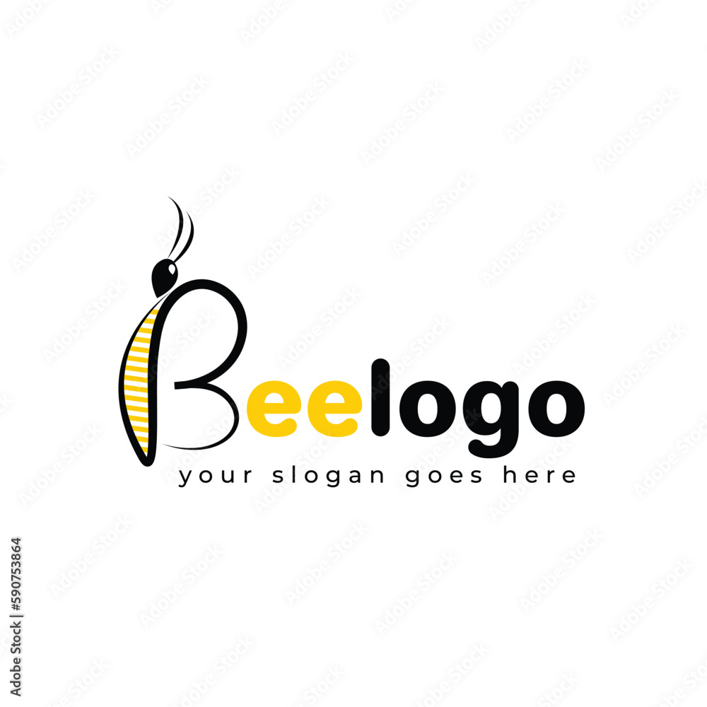 Obraz premium Letter b for bee logo design Vector on white background