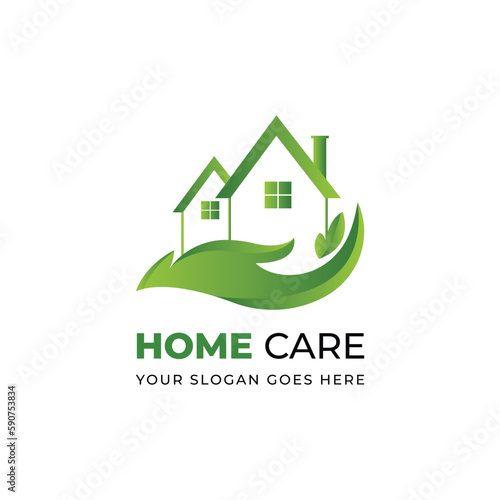 Vector home care logo design on white background